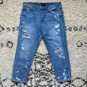 Vervet By Flying Monkey Boyfriend Fit Distressed Crop Jeans, size 30